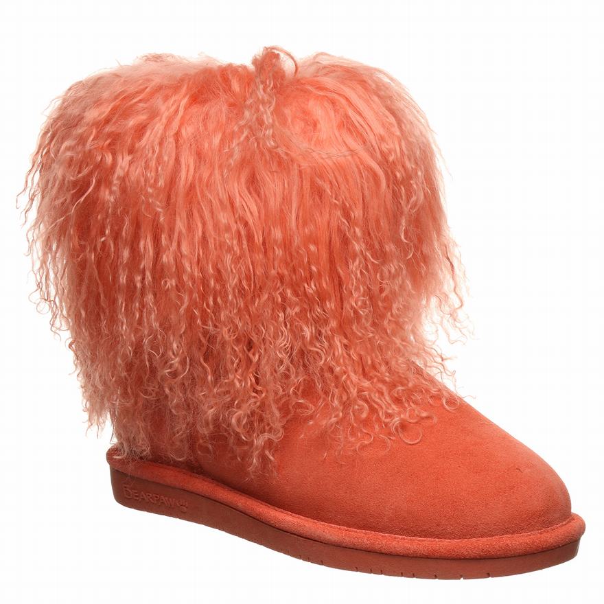 Bearpaw Boo Winter Boots UK - Women's Boots Orange ||RCUPBH-386||